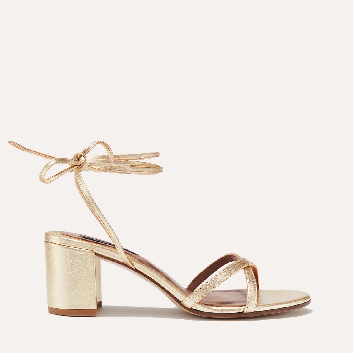 The Soho Sandal in Champagne Nappa