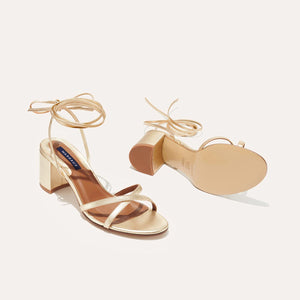 The Soho Sandal in Champagne Nappa