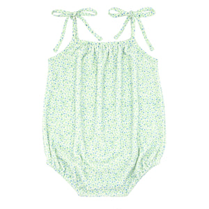 Baby Girl's Hibiscus Ditsy Romper with Shoulder Ties