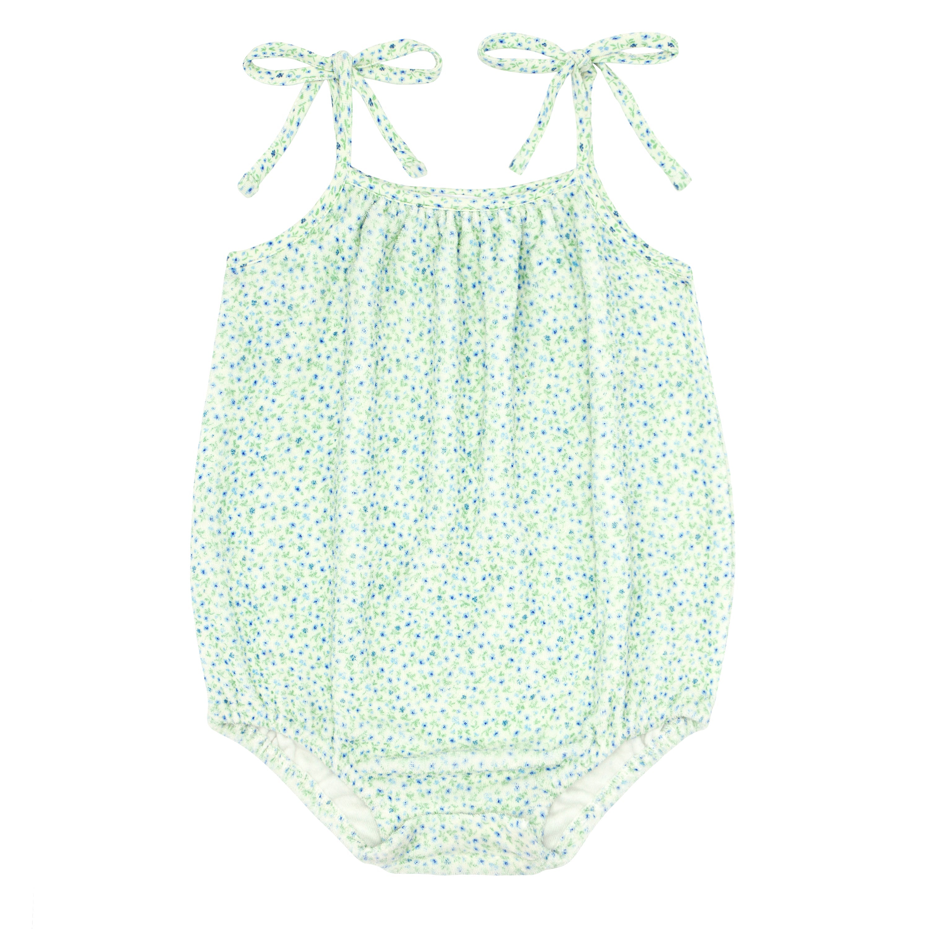 Baby Girl's Hibiscus Ditsy Romper with Shoulder Ties