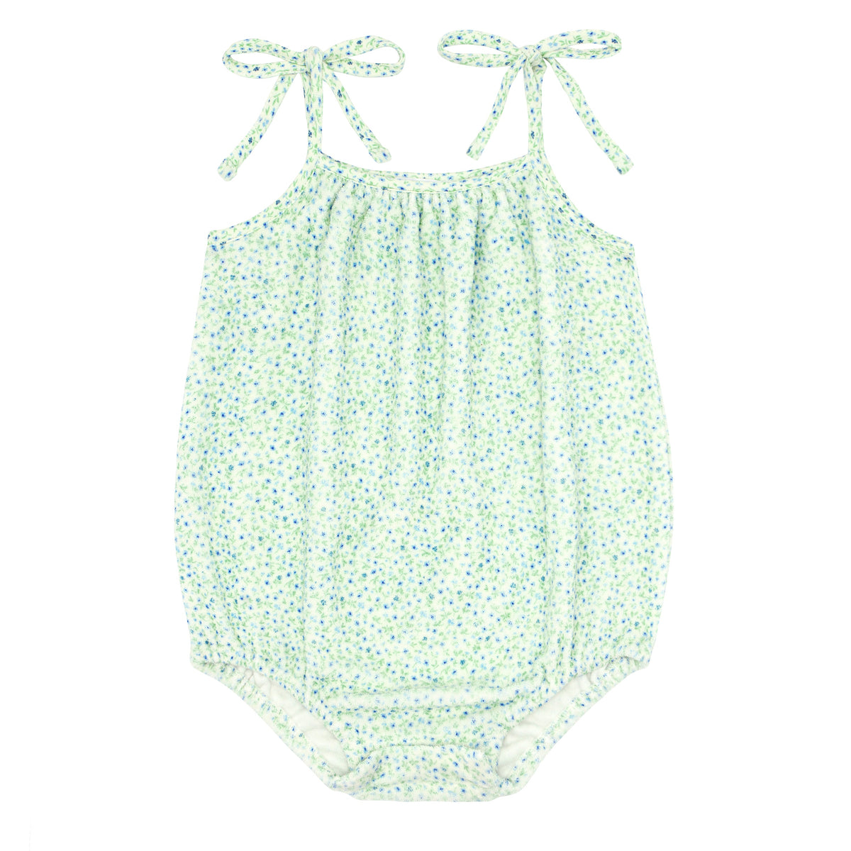 Baby Girl's Hibiscus Ditsy Romper with Shoulder Ties