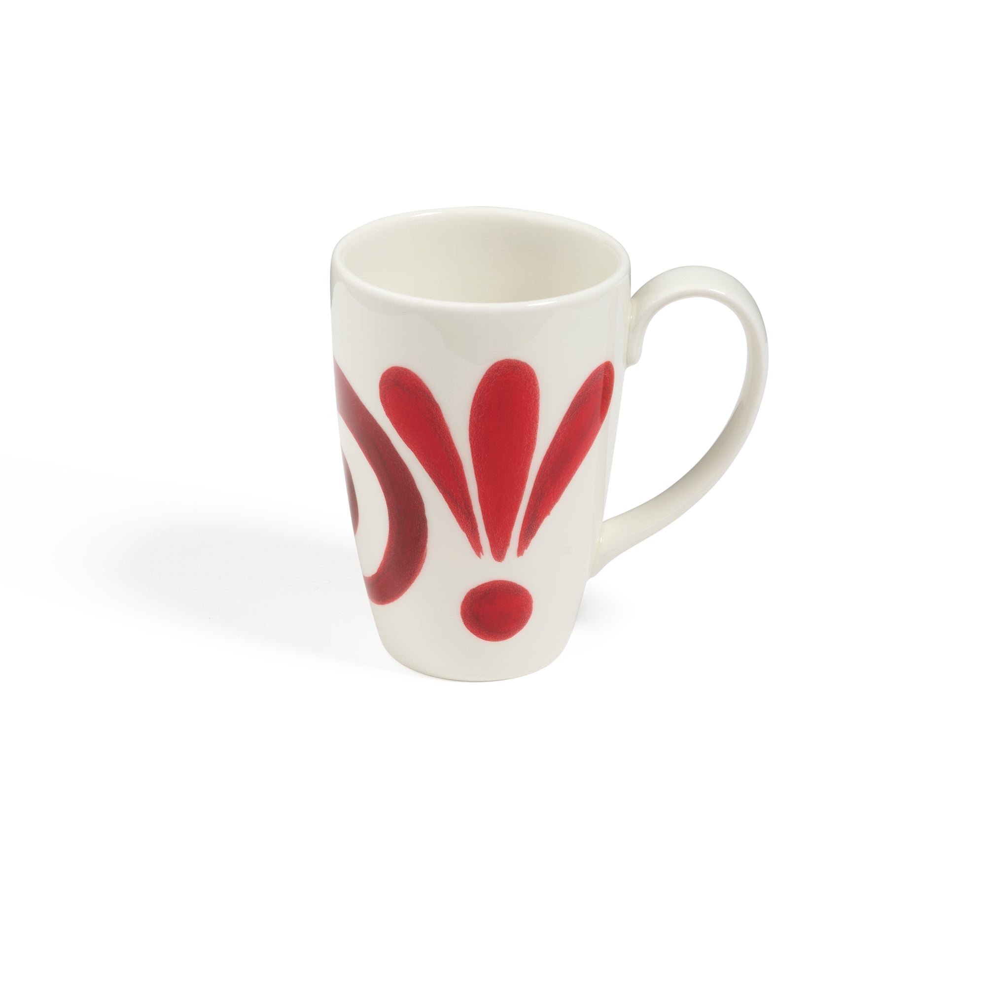 Kallos Mug in Deep Red on White