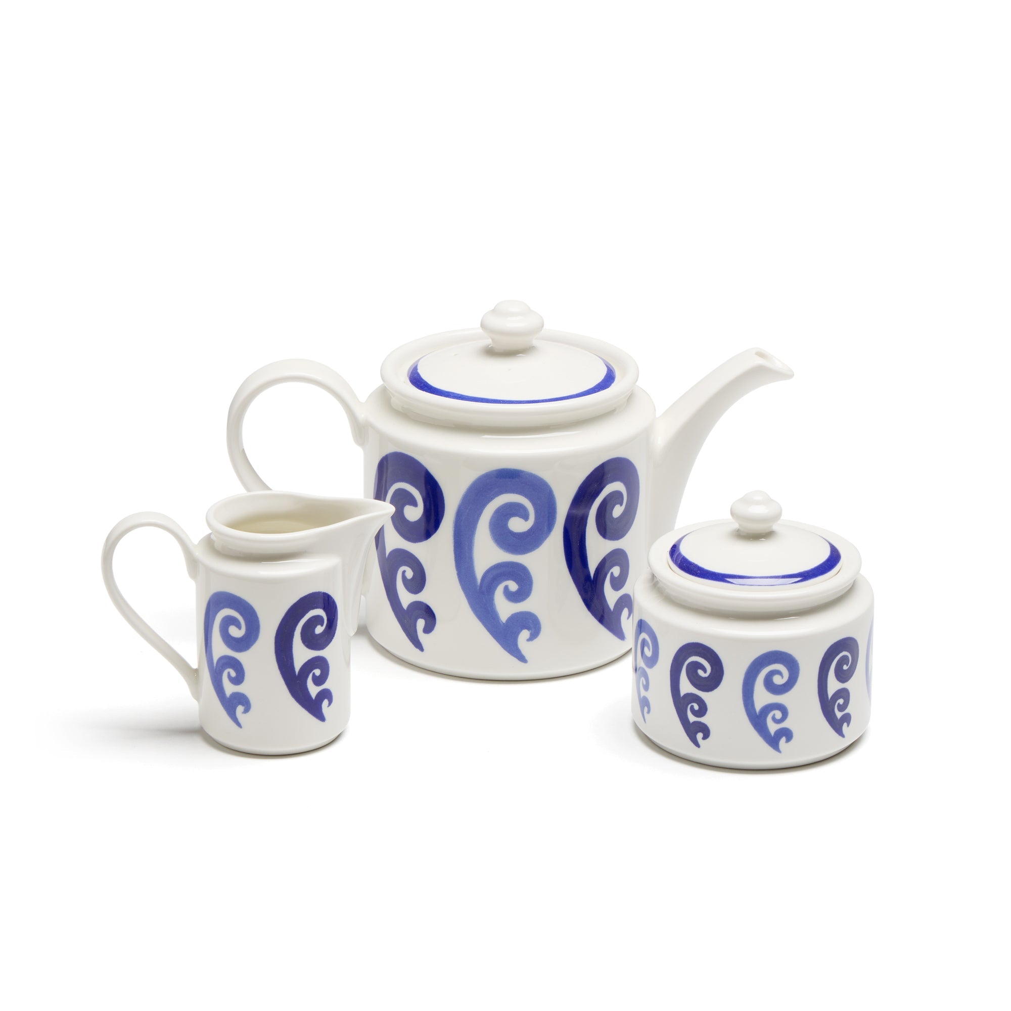 Athenee Peacock Two Tone Blue Tea Set