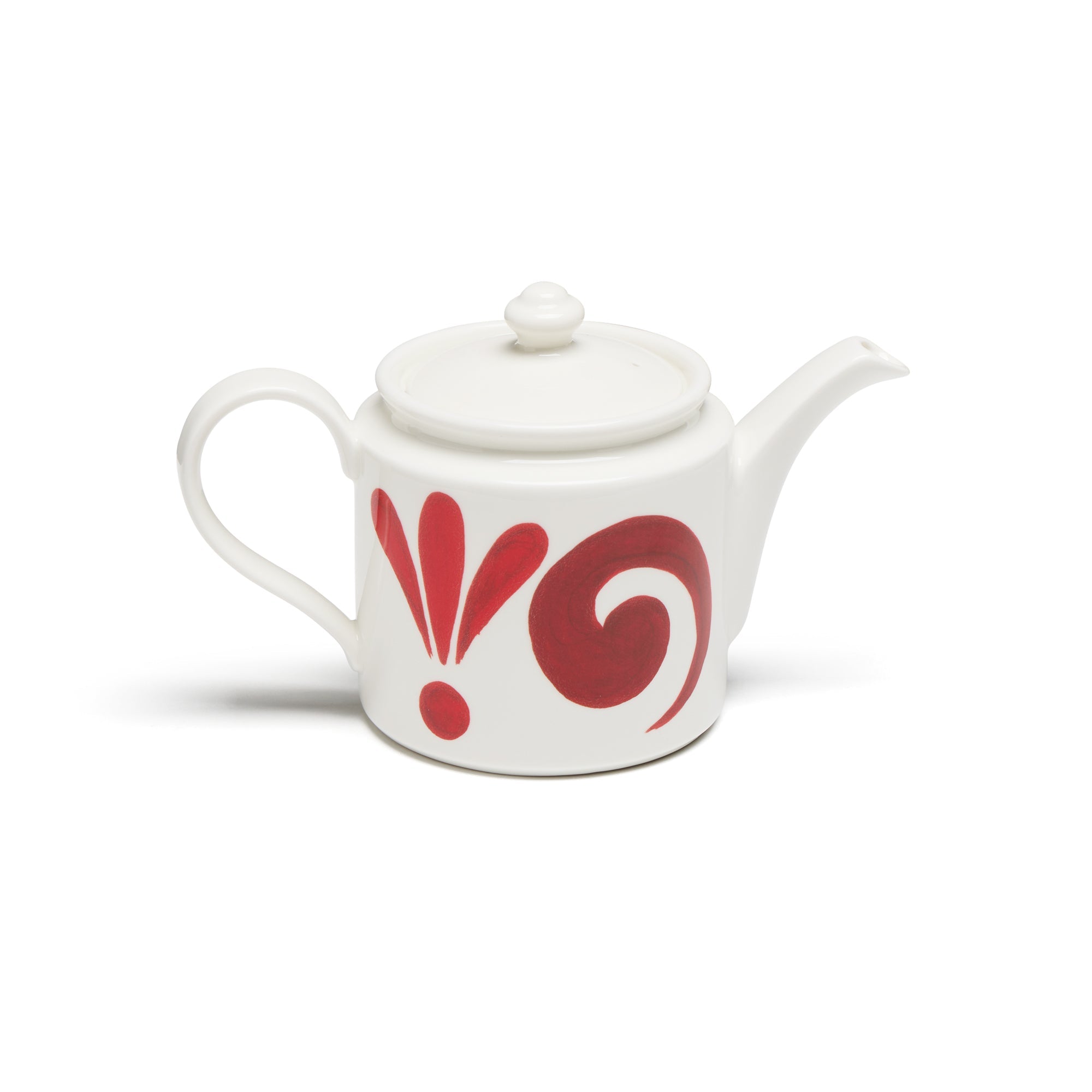 Kallos Tea Set in Deep Red on White