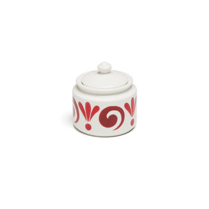 Kallos Tea Set in Deep Red on White