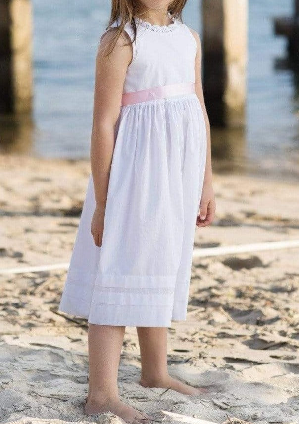 White Cotton Lace Slip Dress