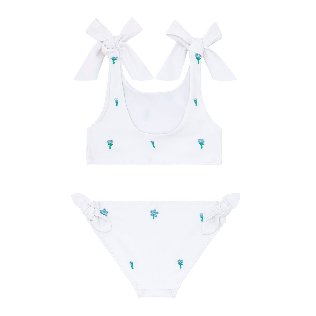 Minnow x Fanm Mon Girls Coconut Grove White Tie Knot Bikini