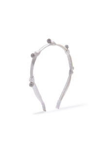 Crystal Skinny Headband in White