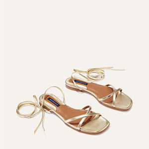 The Wrap Sandal in Champagne