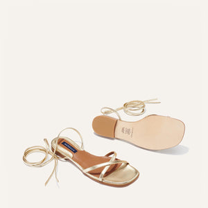 The Wrap Sandal in Champagne